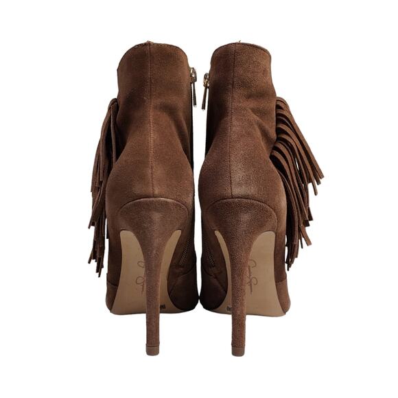 Jessica Simpson Womens 9 Paegye Leather Suede Fringe Boot Brown New - Picture 7 of 12